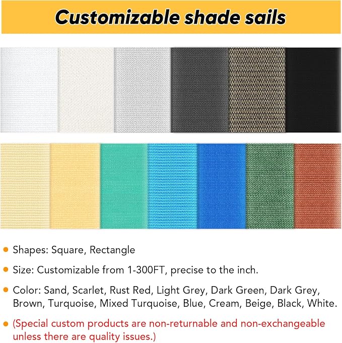 Shade&Beyond 10'x28' Sun Shade Sail Canopy Rectangle, UV Block Breathable Black - Image 7