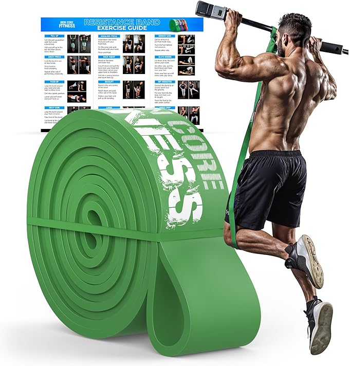 Pull Up Assistance Resistance Bands - Long Loop Power Bands for Men and Women - Strength Power Flexibility Training at Home & Gym - Ebooks & Workout Chart Included by Iron Core Fitness