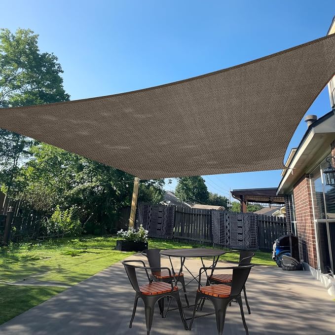 Sun Shade Sail 13'x17' Brown Rectangle Shade Cover Custom Size | 95% UV Block by SUNLAX