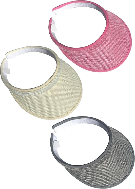 3 Pieces Clip On Visors Women Men Visor Sun Hats Hat Outdoor Sports Golf Beach Travel Tennis Cap