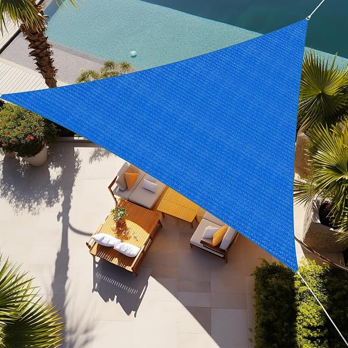 Shade&Beyond Triangle Sun Shade Sail 12'X12'X12' Permeable Canopy Blue by ShadeBeyond