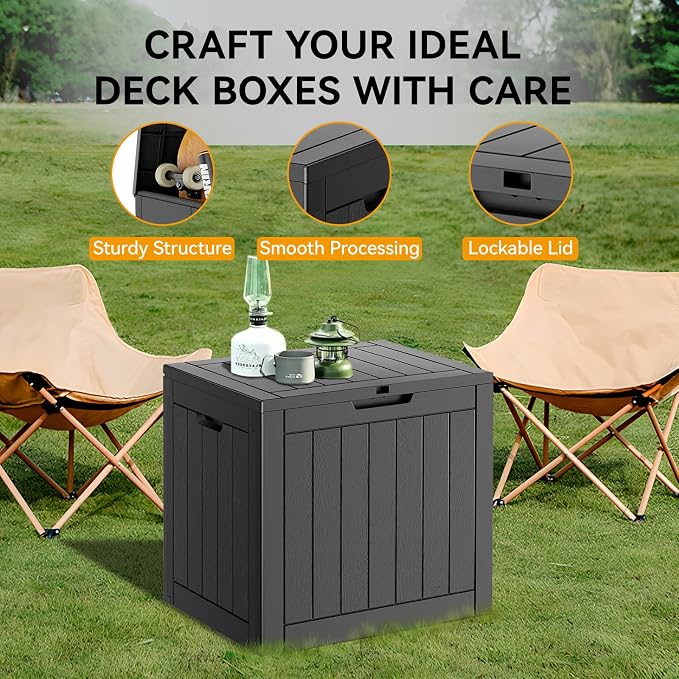 32 Gallon Outdoor Storage Box 2 Pack All-Weather Deck Box - Image 3