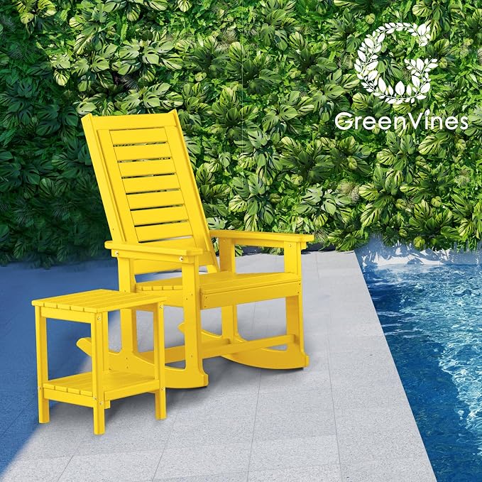 GREENVINES Oversized Outdoor Rocking Chairs Set of 4, HDPE Rocker - Image 6