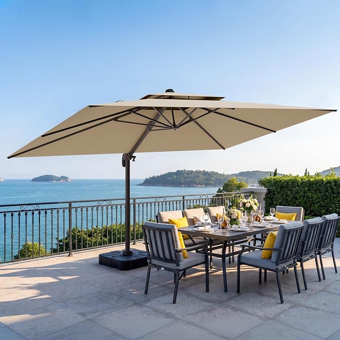 10x13 FT Patio Cantilever Umbrella by VEGOND