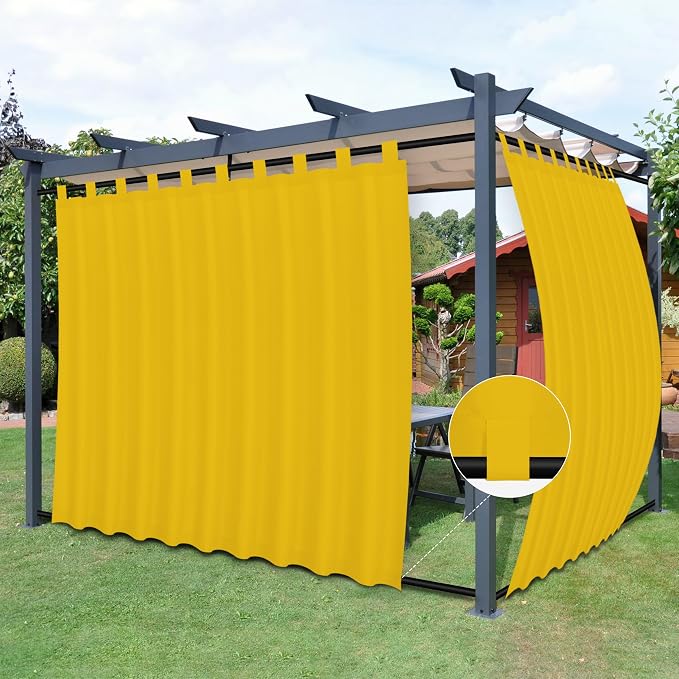 Easy-Going Outdoor Patio Curtains 2 Panels, 110x84 inch, Porch and Pergola by Easy-Going