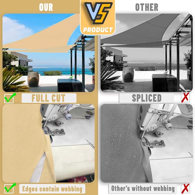 LOVE STORY Custom Size 7' x 9' x 11.4' Sun Shade Sail - Image 7