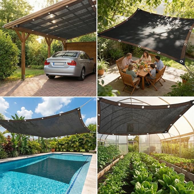 90% Shade Cloth, Dog Kennel Shade Cover, 12 x 16 FT Sturdy Durable Sunblock - Image 7
