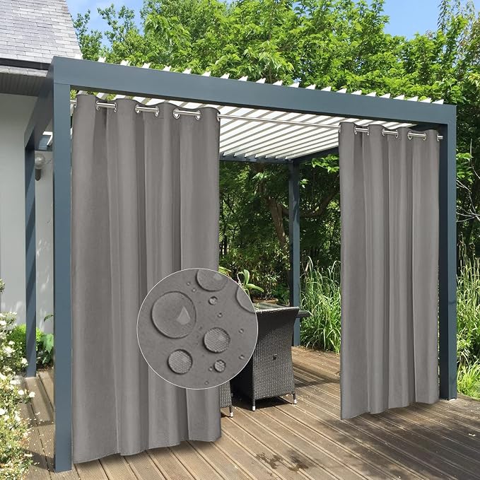 Easy-Going 100% Waterproof Outdoor Curtains 54x84 inch, Gazebo and Pergola 2 by Easy-Going