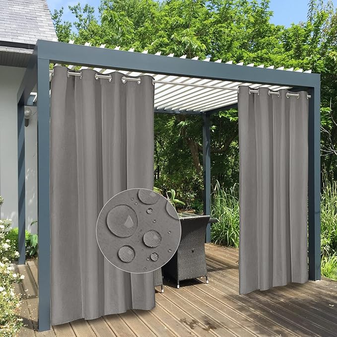 Easy-Going 100% Waterproof Outdoor Curtains 54x120 inch, Gazebo and Pergola 2 by Easy-Going