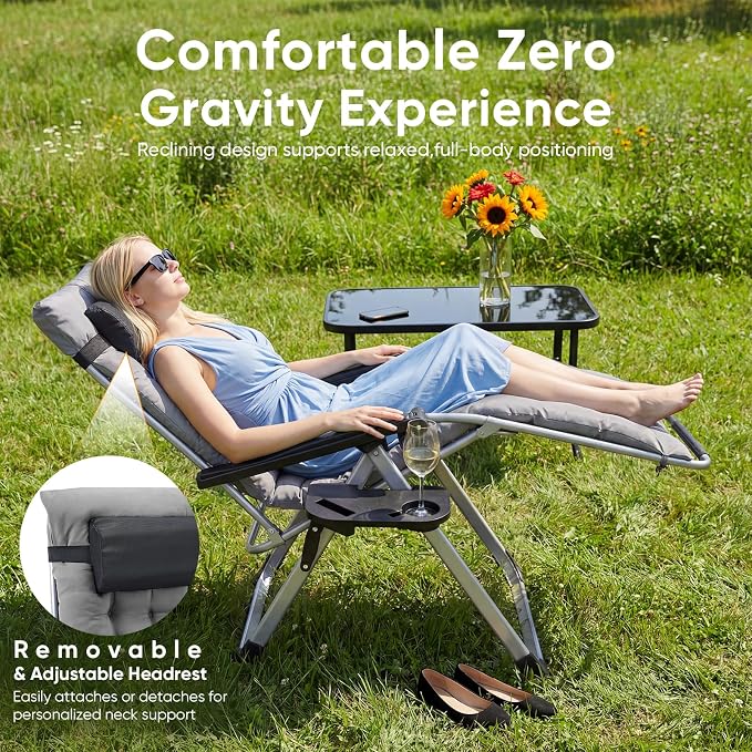 NEWBULIG Zero Gravity Chair, Folding Patio Recliner - Image 4