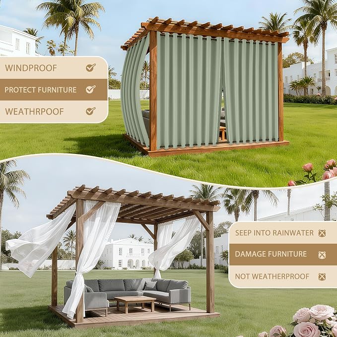 HDCAXKJ Waterproof Outdoor Curtains - Image 4