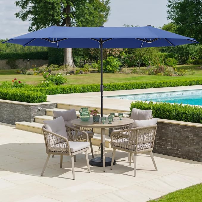 HERA'S PALACE 13 ft Large Patio Umbrella, Double-Sided Twin, Outdoor Market - Image 2