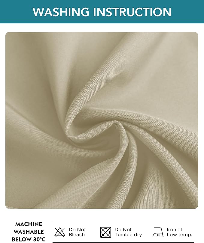 Windproof Outdoor Curtains for Patio Waterproof 4 Pcs 110x84 In Cream | Grommet - Image 7