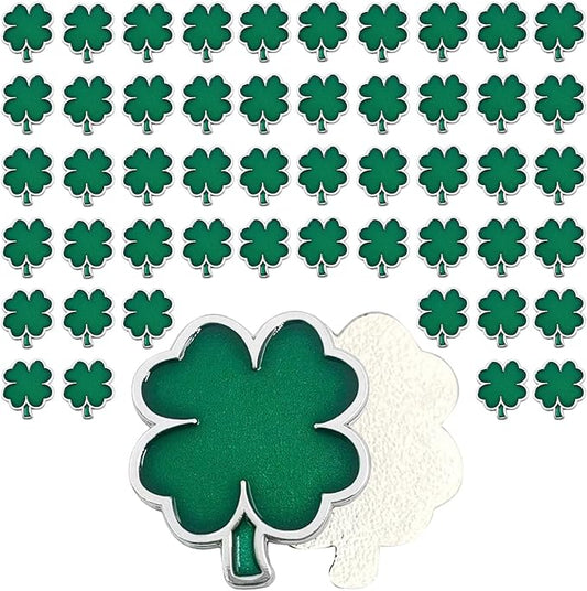 50 Pcs Golf Ball Markers - Four Leaf Clover, Cute Funny Novelty Golf Markers, Golf Accessories Gifts Ball Position Marking Disc for Men Weman Golfers
