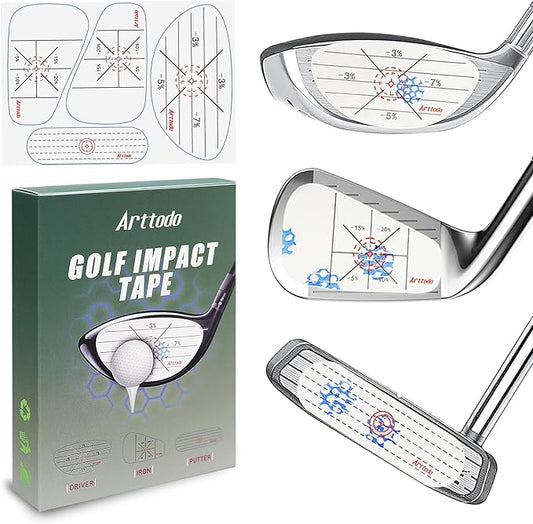 Golf Impact Tape, Golf Club Impact Stickers for Iron, Wood, Putter, Improve Golf Swing Accuracy and Distance, Swing Training Aid Impact Labels