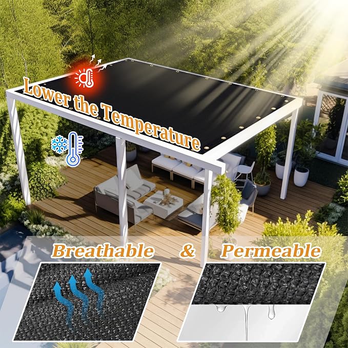 Shade&Beyond Customized Size 19' X 19' Shade Cloth - Image 2