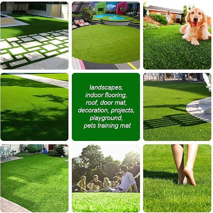 Artificial Grass Turf, 4ft x 55ft 0.4" Pile Height, Indoor Outdoor Fake Astroturf Rug Carpet Mat for Balcony Decor Backyard Patio Backdrop Fence Wall Decorations Dogs