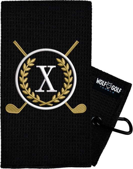 Wolf Golf Towels Monogrammed Personalized Golf Towel | Custom Golf Towels for Golf Bags for Men or Women
