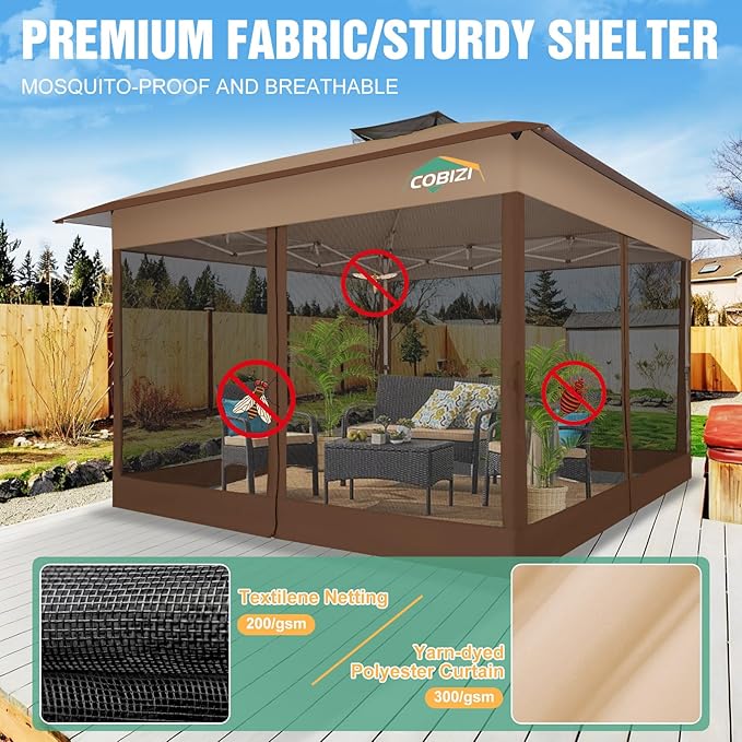 COBIZI 13x13 Pop Up Canopy Tent Gazebos On Clearance- Upgrade Metal Outdoor - Image 4