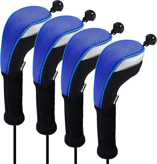 Andux 4pcs/Pack Long Neck Golf Hybrid Club Head Covers Dial No. Tag CTMT-02