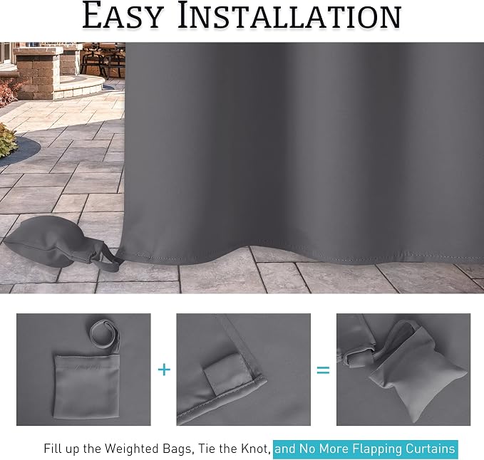 RYB HOME Extra Wide Outdoor Curtains - Image 5