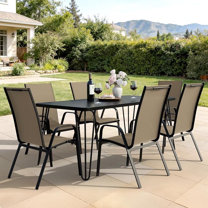 JEAREY Patio Dining Chairs Set of 4, Outdoor Stackable Dining Furniture Set - Image 8