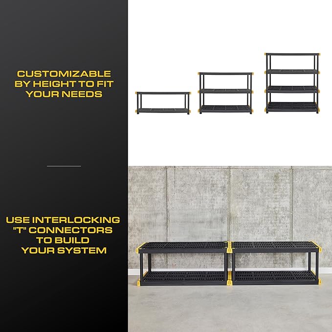 CX 4-Tier Heavy Duty Plastic Storage Shelves - Image 7