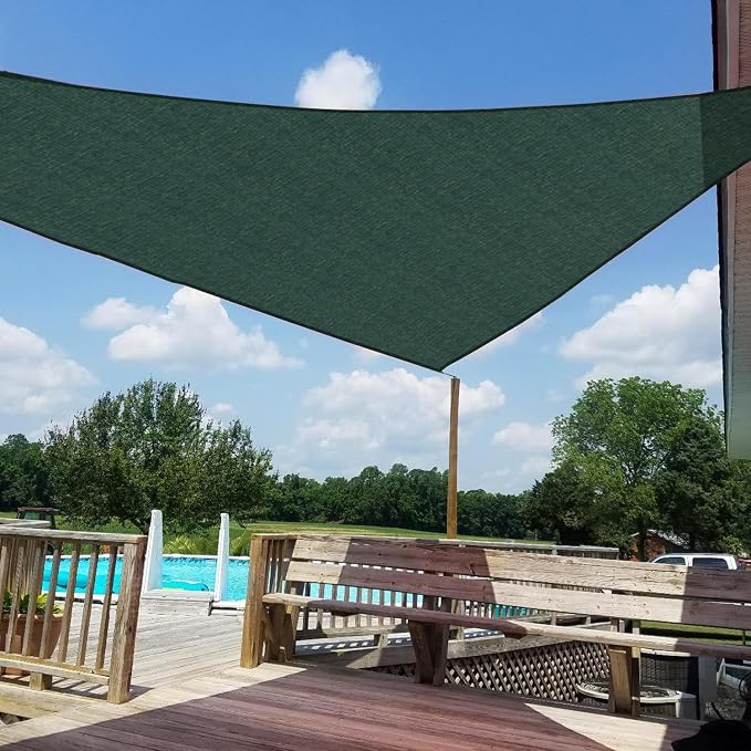 Windscreen4less 5' x 5' x 5' Sun Shade Sail Triangle Outdoor Canopy Cover UV - Image 6