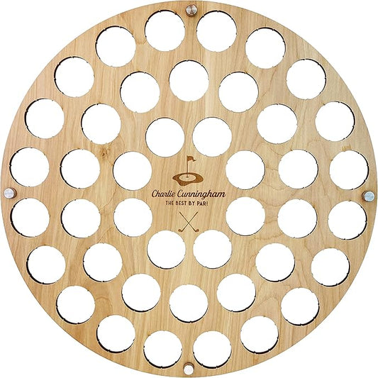 Torched Golf Ball Display Holder Collector’s Case Holds 42 Golf Balls Wall Mount Decor, Personalized Golf Lovers Gift for Men, Customizable