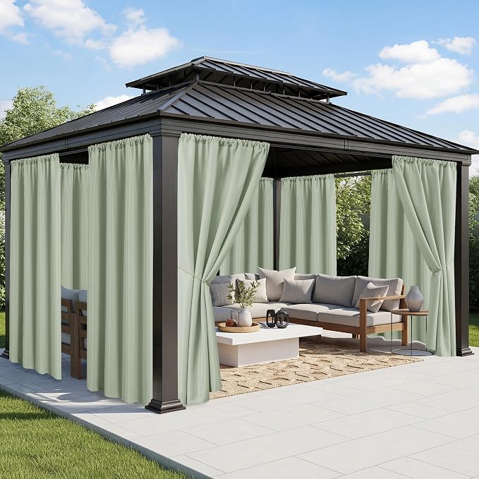 Outdoor Curtains for Patio Waterproof, 8 Panels, Rod Pocket | Weatherproof & by RichSets