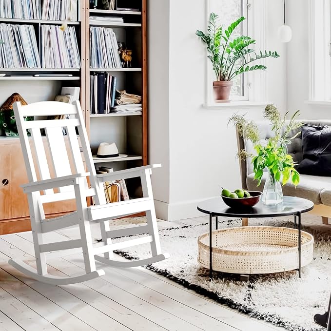 LUE BONA Outdoor Rocking Chairs Set of 4, Weather Resistant HDPS Poly Rocker - Image 4