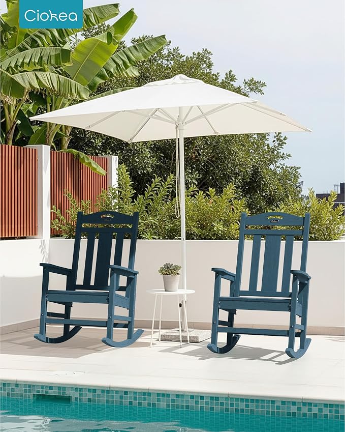 Oversized Outdoor Rocking Chairs Set of 8, 380lbs Heavy-Duty Large Patio Rocker - Image 2
