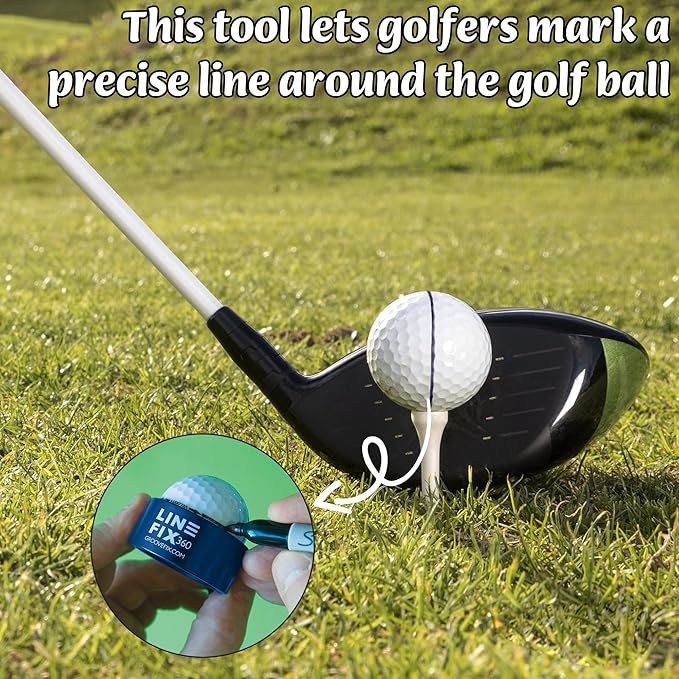 LineFix360 (BLUE) Golf Ball Alignment Marker – Precision 360° Line Tool for Enhanced Putting Accuracy
