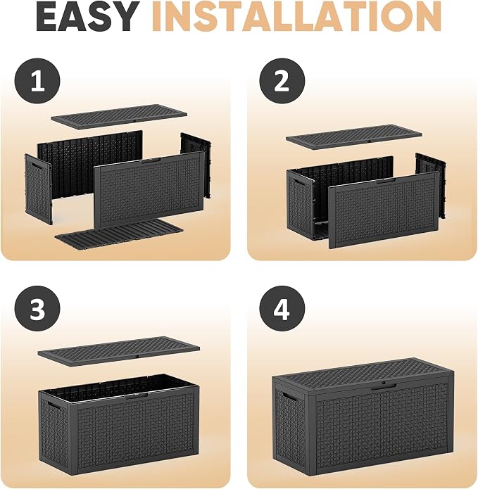 110 Gal Waterproof Outdoor Storage Box UV Resistant Deck Box | Extra-large - Image 6
