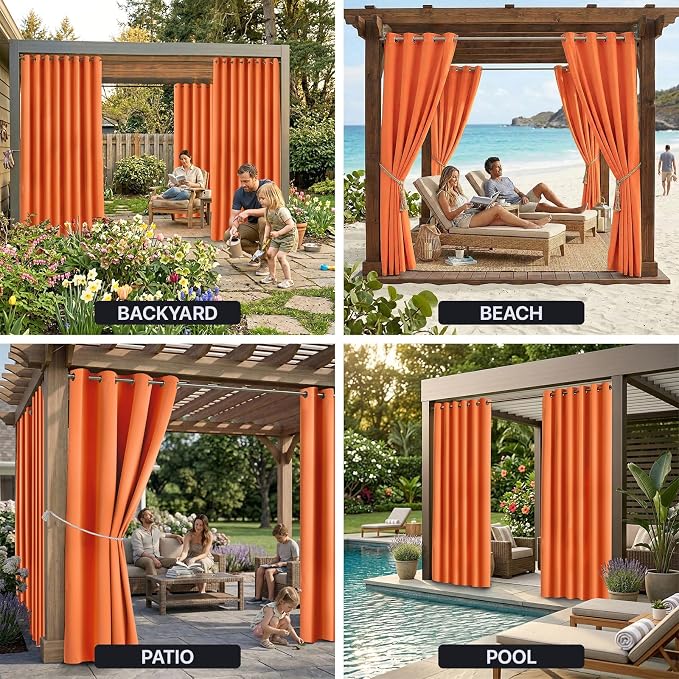 DIVA EN CAMINO DEC Outdoor Patio Curtain Waterproof Darkening Thermal Insulated - Image 9
