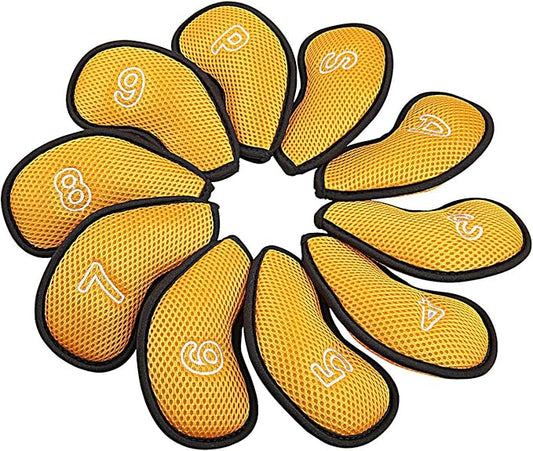10Pcs/Pack New Meshy Golf Iron Covers Set Golf Club Head Cover Fit Most Irons