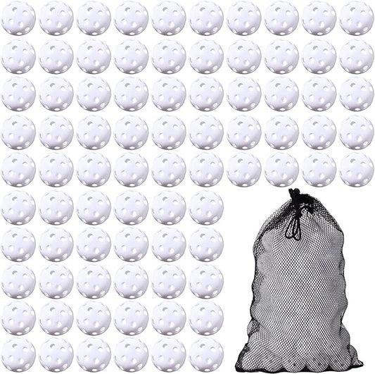 80 Pack Practice Golf Balls Limited Flight 42 mm Golf Training Airflow Hollow Plastic Ball for Women Men Indoor Outdoor Driving Range Swing Practice Home