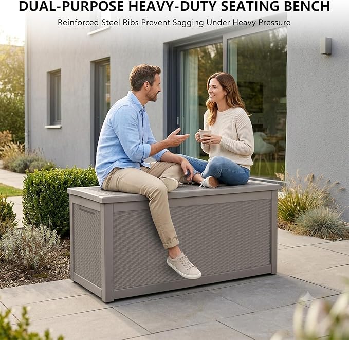 Outdoor Storage Box, 320 Gallon Waterproof Deck Box, Dual Gas-Spring Ultimate - Image 6
