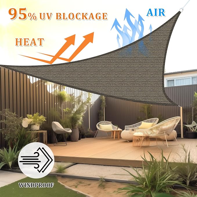 Shade&Beyond Custom Sun Shade Sail 7'x8'x10.6' Triangle Sun Sail Shades Patio - Image 2