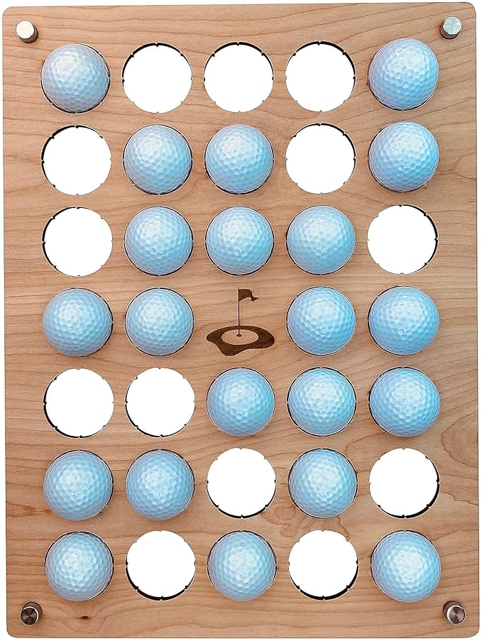 Torched Golf Ball Display Holder Collector’s Case Holds 39 Golf Balls Wall Mount Decor