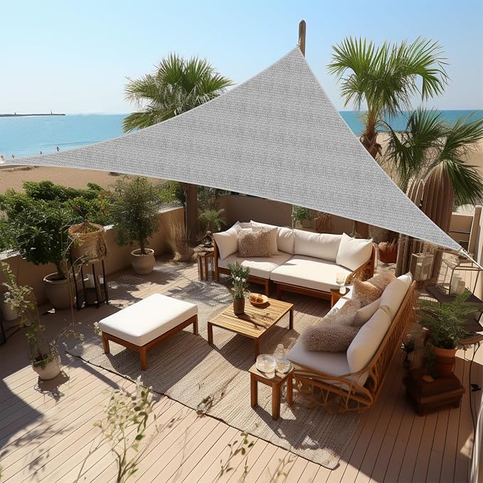 Shade&Beyond Custom Sun Shade Sail 12'x13'x17.7' Triangle Sun Sail Shades Patio by ShadeBeyond
