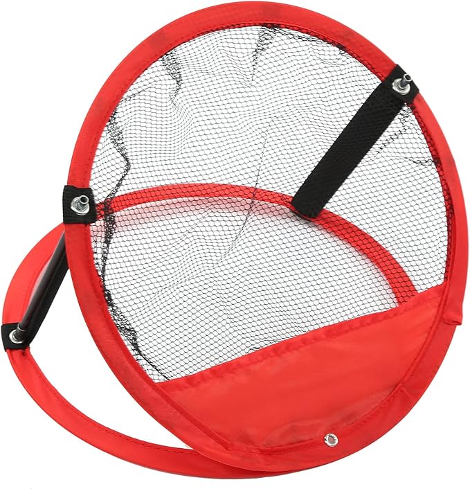 3 in 1 Golf Chipping Net Set, Golf Target Practice Net with 3 Different Sizes, Foldable Nylon Training Net for Indoor and Outdoor Use, Includes Collapsible Fiber Support Rods for E