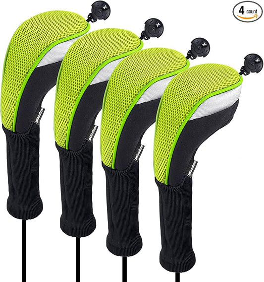 Andux 4pcs/Pack Long Neck Golf Hybrid Club Head Covers Dial No. Tag CTMT-02