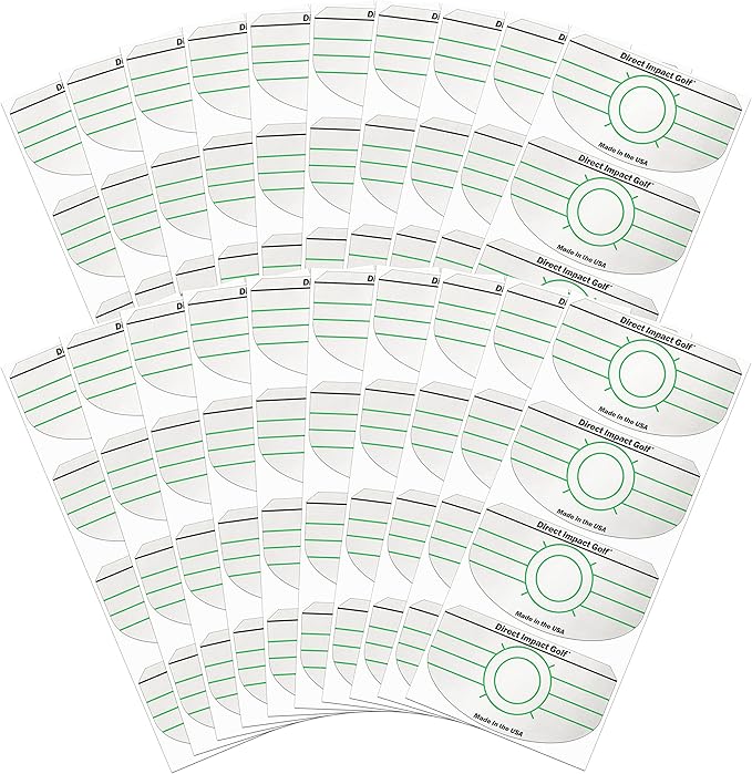 Direct Impact Golf Ultra-Thin Golf Impact Tape 200 Driver Impact Labels: Instant Feedback for Distance, Accuracy, Consistency