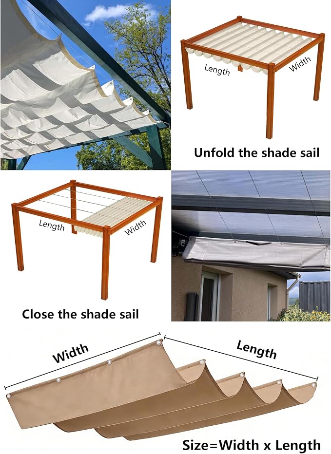 Retractable Waterproof Wave Awning Cover 6' x 17' - Image 5