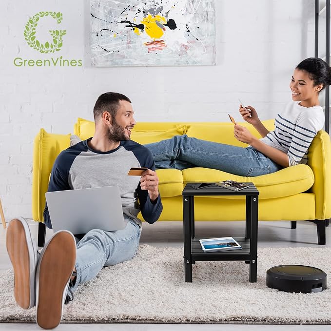 GREENVINES Outdoor Rocking Chairs Set, 2 Rockers w/ 1 Side Table - Image 8