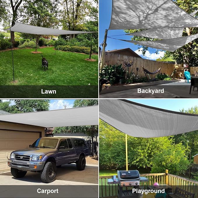 10' x 10' x 10' Triangle Sun Shade Sail, pergola - Image 8