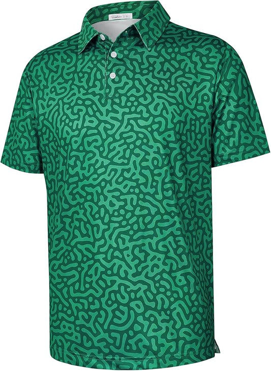 zeetoo Men's Polo Shirts Hawaiian Golf Polos Shirts Short Sleeve Performance Moisture Wicking Mens Golf Shirts
