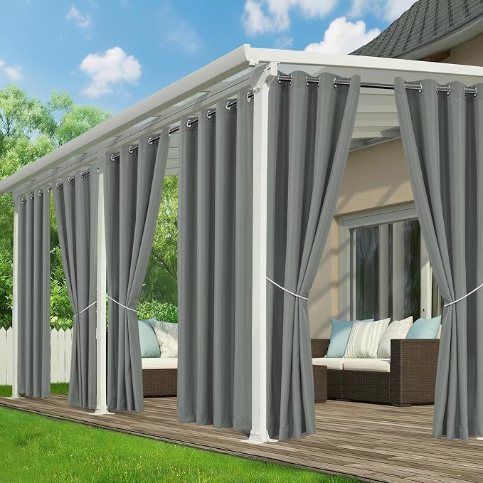 Patio Curtains Outdoor Waterproof, Privacy Drapes | Weatherproof & Sun Blocking by RichSets