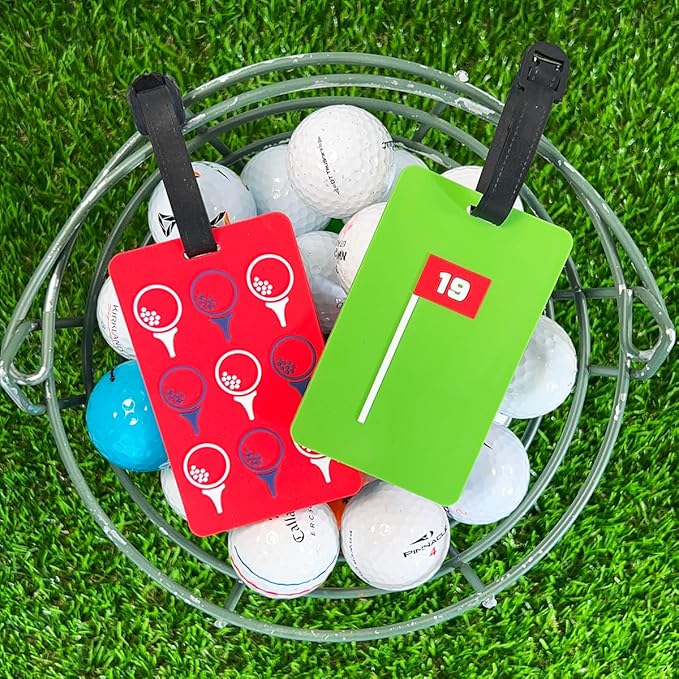 Golf Bag Tag – 19th Hole Design, Flexible & Waterproof Silicone Luggage Tag, Secure Strap for Bag Identification, Great Golf Gift for Players & Enthusiasts